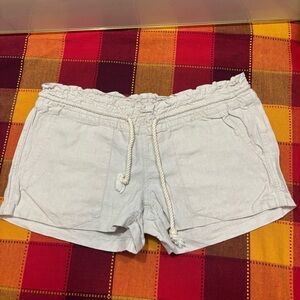 Roxy Cream linen  Shorts with Drawstring